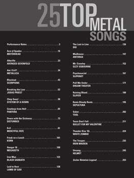Notes Hal Leonard 25 Top Metal Songs - Tab. Tone. Technique. Notes - 3