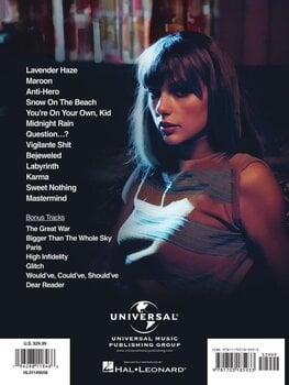 Notes Hal Leonard Taylor Swift - Midnights (3AM Edition) Notes - 6