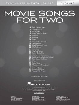 Notes Hal Leonard Movie Songs for Two Violins Notes - 2