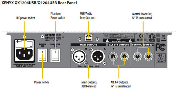 Analogni mix pult Behringer XENYX Q1204 USB Basic SET Analogni mix pult - 3