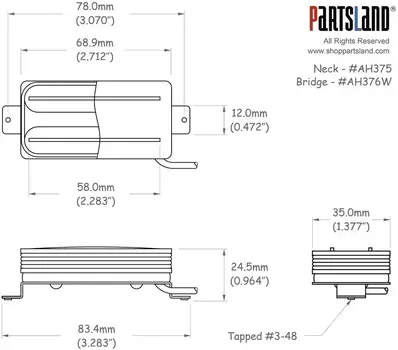 Humbucker skaņas noņēmējs Roswell Pickups LBD Bridge Humbucker skaņas noņēmējs - 2