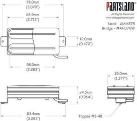 Humbucker skaņas noņēmējs Roswell Pickups LBD Neck Humbucker skaņas noņēmējs - 1