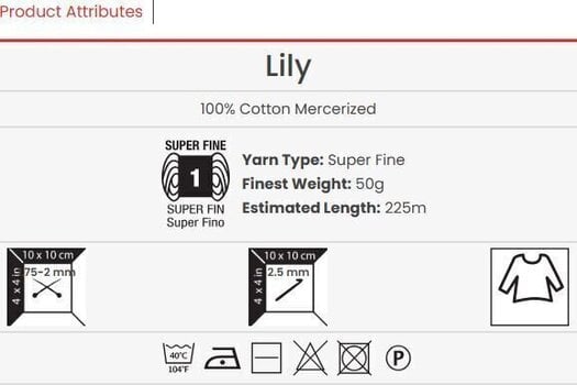 Strickgarn Yarn Art Lily 9999 Black Strickgarn - 3