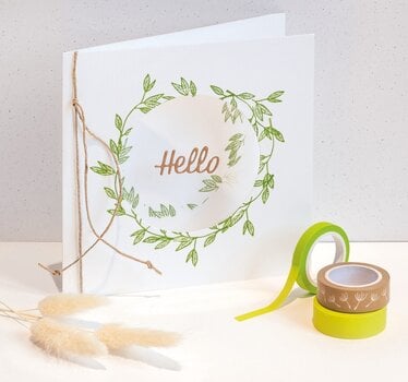 Materiaal Heyda 203584555 Decoratieve tape Green/Natural Natural Leaves 1 - 5