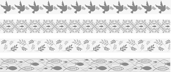 Материал Heyda 203584384 Декоративна лента White Festivities “Holy” White/Silver 1 - 2