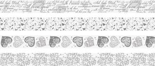 Material Heyda 203584385 Decorative Tape White Festivities “Hearts” White/Silver 1 - 1