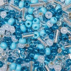 Бісер Knorr Prandell Rocailles Beads White, Turquoise, Silver 17 g - 2