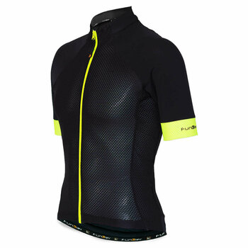 Cycling jersey Funkier Alanno Jersey Black/Fluo Yellow 2XL - 3