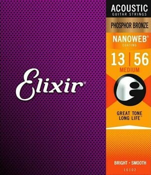 Guitarstrenge Elixir 16102 Nanoweb 13-56 - 3