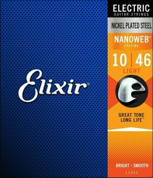 Cordes pour guitares électriques Elixir 12052 Nanoweb 10-46 - 3
