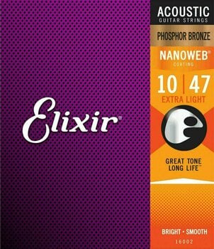 Snaren voor akoestische gitaar Elixir 16002 Nanoweb 10-47 - 3