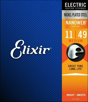 Struny pro elektrickou kytaru Elixir 12102 Nanoweb 11-49 - 3