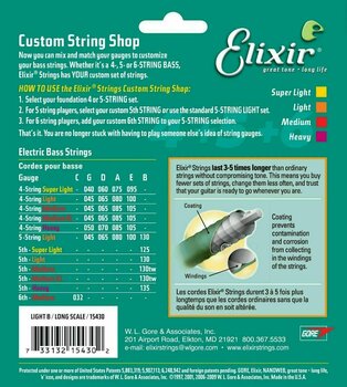 Single Bass String Elixir 15430 Nanoweb Single Bass String - 5