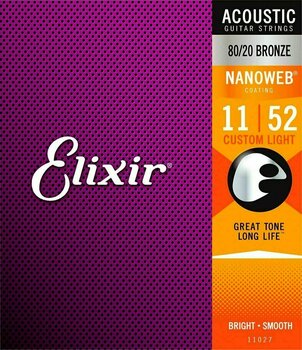 Struny pro akustickou kytaru Elixir 11027 Nanoweb 11-52 - 3