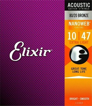 Struny do gitary akustycznej Elixir 11002 Nanoweb 10-47 - 3