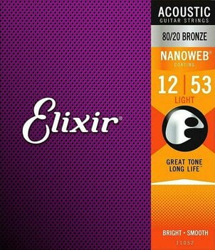 Struny pro akustickou kytaru Elixir 11052 Nanoweb 12-53 - 3