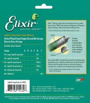 Single Bass String Elixir 15432 Nanoweb Single Bass String - 5