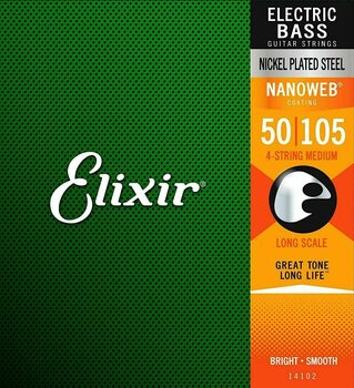 Struny do gitary basowej Elixir 14102 Nanoweb - 3