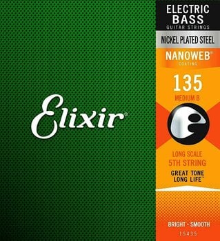Pojedyncza struna do gitary basowej Elixir 15435 Nanoweb Pojedyncza struna do gitary basowej - 3