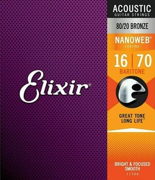 Struny pro akustickou kytaru Elixir 11306 Nanoweb 16-70 - 3