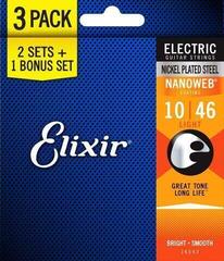 Struny pro elektrickou kytaru Elixir 16542 Nanoweb Electric Guitar Light 3 Pack (10-46) Struny pro elektrickou kytaru - 2