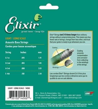 Cordes pour basse acoustique Elixir 14502 Anti-Rust Nanoweb - 5