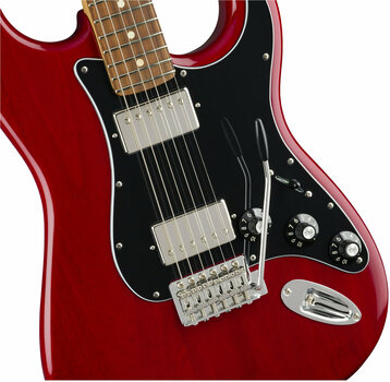 E-Gitarre Fender Mahogany Blacktop Stratocaster PF Crimson Red Transparent - 3