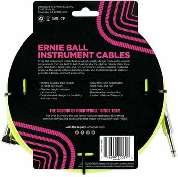 Instrumentkabel Ernie Ball P06085-EB Geel 5,5 m Recht - Gebogen - 2