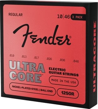 E-guitar strings Fender UltraCore 1250R 10-46 3-Pack E-guitar strings (Like new) - 3