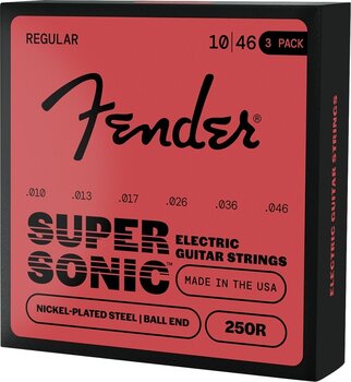 Strenge til E-guitar Fender 250R Electric Nickel Plated Steel Ball End 10-46 3 pack Strenge til E-guitar - 3