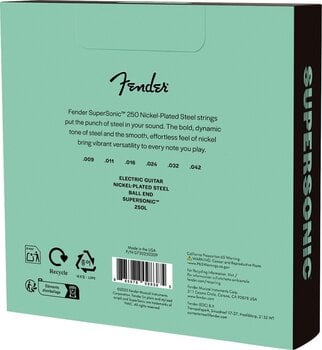 Struny pre elektrickú gitaru Fender 250L 9-42 3 pack Struny pre elektrickú gitaru - 2