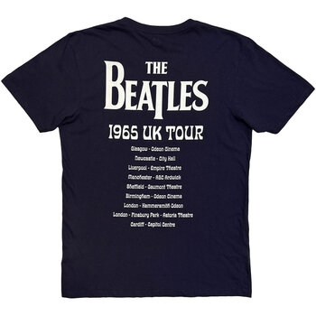 T-Shirt The Beatles 1965 UK Tour Ringo Drum (Back Print) Navy Blue L T-Shirt - 2