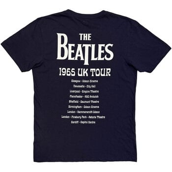 Tričko The Beatles 1965 UK Tour Ringo Drum (Back Print) Navy Blue M Tričko - 2
