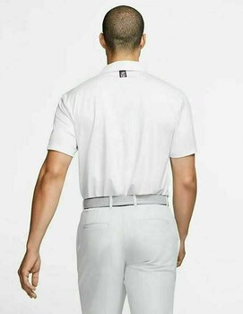 Polo Shirt Nike Tiger Woods Vapor Striped Mens Polo Shirt White/Pure Platinum S - 4