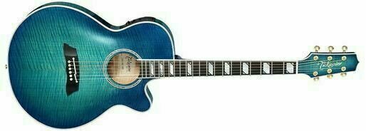 Jumbo elektro-akoestische gitaar Takamine TSP178AC-SBB See Thru Blue Burst - 2