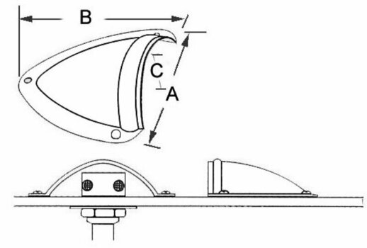 Vodní ventil, nalévací hrdlo Osculati SS Protection Tabs 41x44x12 mm - 2