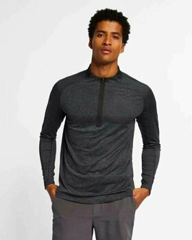 Tröja Nike Dry Knit Statement 1/2 Zip Mens Sweater Black/Dark Grey XL - 3