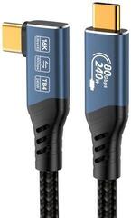 Câble USB PremiumCord USB4 Version 2.0 80Gbps 16K@60Hz 240W Thunderbolt 5 Noir/Droit - Angle - 1
