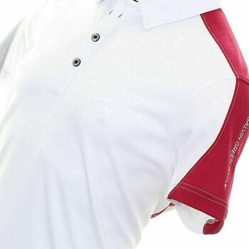 Camisa pólo Galvin Green Melvin Ventil8 Mens Polo White/Baroko Red/Steel Grey XL - 3