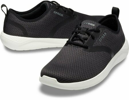 Zapatos para hombre de barco Crocs Men's LiteRide Mesh Lace Black/White 8 - 3