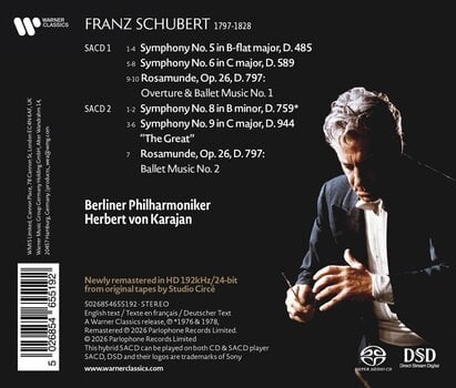 CD musicali Herbert von Karajan - Schubert: Symphonies Nos. 5-6, 8-9, Rosamunde Overture (Hybrid SACD) (2 CD) - 2