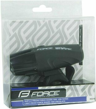 Luz de ciclismo Force Front Light Shark-1000 USB Black - 3