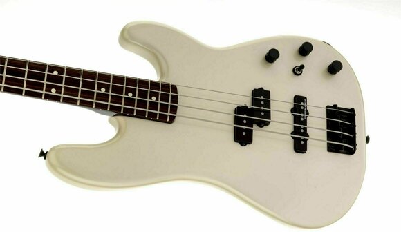 Baixo de 4 cordas Fender Duff McKagan P-Bass RW Pearl White Black Painted Neck - 5
