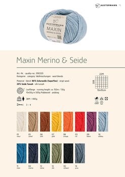 Pređa za pletenje Austermann Maxin Merino & Seide 90320-10 Ice Blue Pređa za pletenje - 2