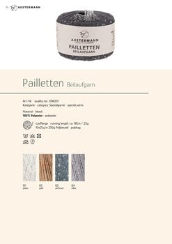 Pređa za pletenje Austermann Pailletten 98201-01 Platinum Pređa za pletenje - 2