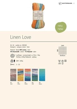 Pređa za pletenje Austermann Linen Love 90360-02 Sun Pređa za pletenje - 3