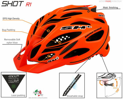 Bike Helmet SH+ Shot R1 Fluo Orange/Black Matt UNI - 2