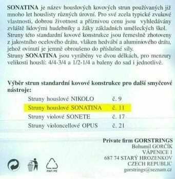 Struny pre husle Gorstrings SONATINA 11 - 2