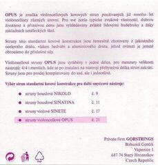 Cello Strings Gorstrings OPUS 21 Cello Strings - 1