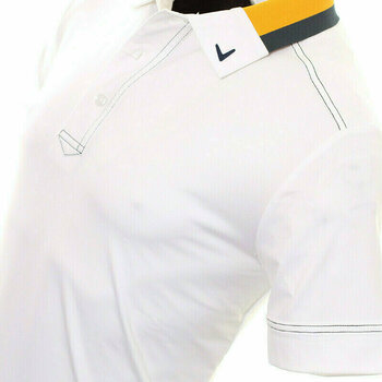 Polo Shirt Callaway Jersey Contrast Collar Bright White/Radiant Yellow 2XL - 2